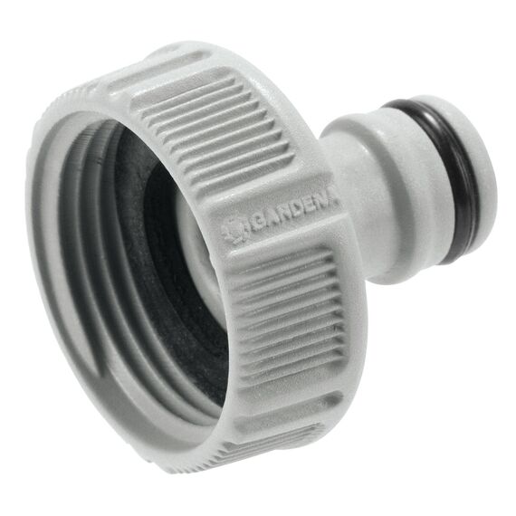Gardena Hahnverbinder 33,3 mm (G 1 Zoll): Adapter für den Anschluss eines Wasserschlauchs, Anti-Splash-Technologie, frostsicher, Original Gardena System, lose Verpackung (18222-20)