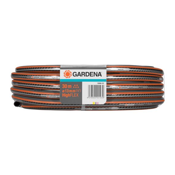 Gardena Comfort HighFLEX Schlauch 13 mm (1/2 Zoll), 30 m: Gartenschlauch mit Power-Grip-Profil, 30 bar Berstdruck, formstabil, UV-beständig (18066-20) schwarz