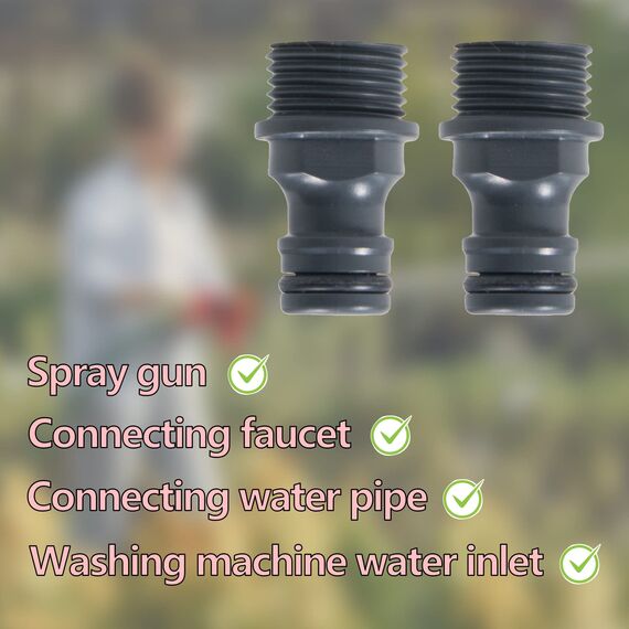 ZoeTekway Schlauchverbinder Gartenschlauch Kupplung Nippel 1/2 zoll Schlauchanschluss G1/2 Außengewinde für Wasserhahn Adapter (ABS-Kunststoff)