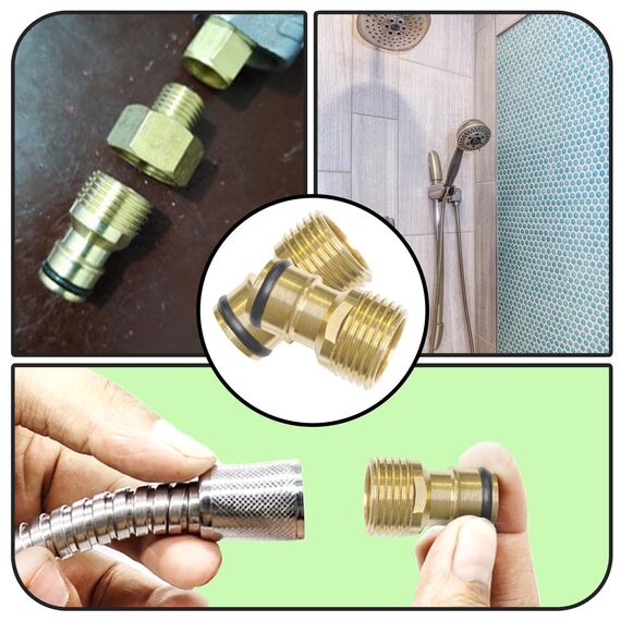 ZoeTekway 2 Stück Schlauchverbinder Gartenschlauch Kupplung Wasserhahn Nippel Schlauchanschluss G1/2 Außengewinde für Wasserhahn Adapter Gartenschlauch