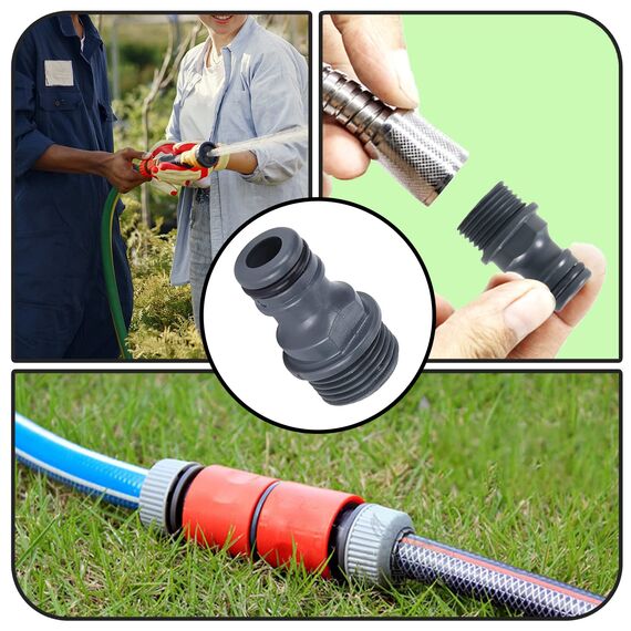 ZoeTekway Schlauchverbinder Gartenschlauch Kupplung Nippel 1/2 zoll Schlauchanschluss G1/2 Außengewinde für Wasserhahn Adapter (ABS-Kunststoff)