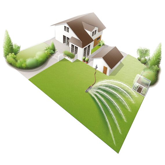 Gardena 1975-U Vollständig verstellbarer oszillierender Sprinkler, für flexible, auslaufsichere und präzise Bewässerung, kompatibel mit jeder Schlauchmarke, Grau, 3900 Sq. Ft.