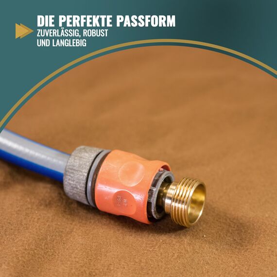 Poppstar Wasserhahn-Adapter mit 1 Zoll Außengewinde und Steckkupplung für Gartenschlauch (kompatibel mit Gardena Stecksystem)