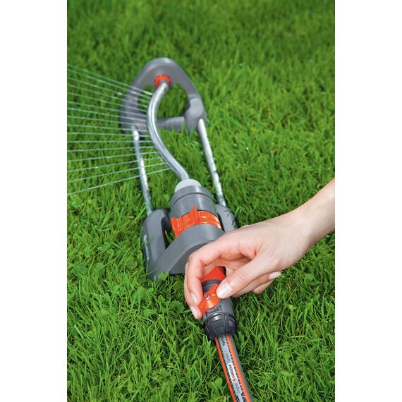 Gardena Regulierstop: Anschlussteil zum Wechsel der Anschlussgeräte, insbesondere bei hohem Wasserdruck, Regulierung und Absperrung des Wasserdurchflusses, Einsatz am Schlauchende, verpackt (2942-20)