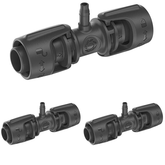 Gardena Micro-Drip-System Reduzier-T-Stück: Praktische T-Verbindung für den Übergang von 13-mm-Rohr zu einem 4.6-mm-Rohr, Quick & Easy Verbindungstechnik, wiederverwendbar (13204-20) (Packung mit 3)