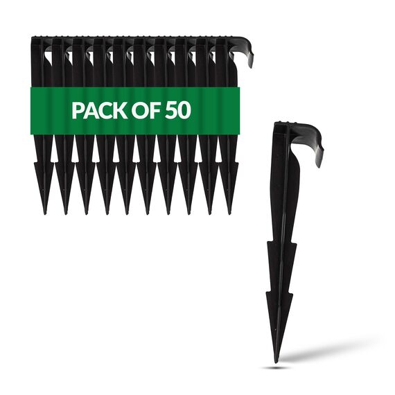 GARDENIX 50 Stück AquaPEG Polypropylen (PP) Gartenschlauch Anker Boden Erdspiess Befestigungsanker für Tropfschlauch Perlschlauch Steckgabel