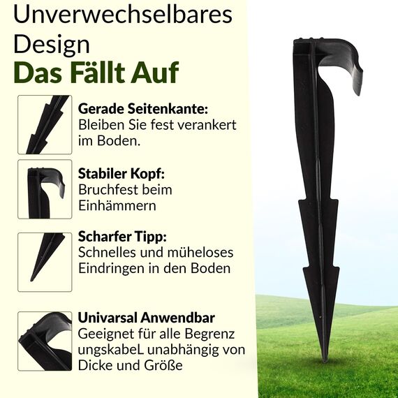 GARDENIX 300 Stück AquaPEG Gartenschlauch Anker Boden Erdspiess Befestigungsanker für Tropfschlauch Perlschlauch Steckgabel