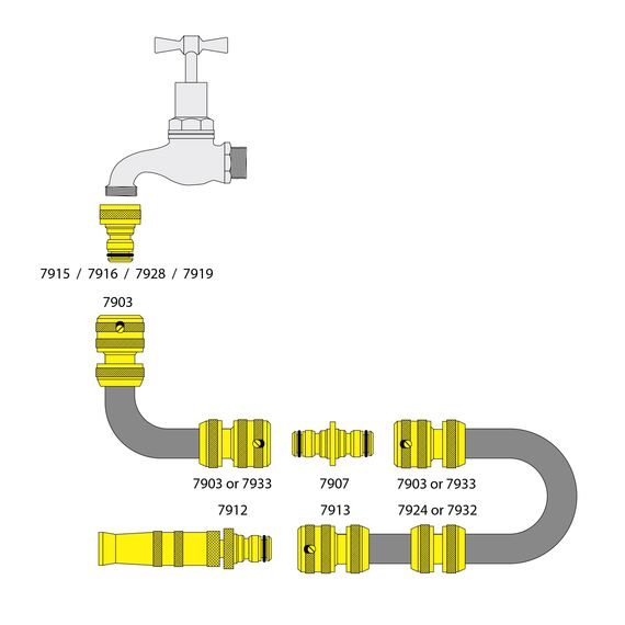 C.K Wasserhahnanschluss aufsteckbar | 20-30 mm Durchmesser | Massives Messing | Sicher & Strapazierfähig | Sicheres Fixieren | Robust & Korrosionsbeständig, Schwarz/Silber/Gold