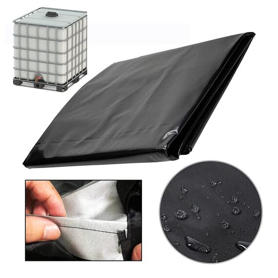 CSPone Abdeckung IBC Tank 1000L Container Cover wasserdichte UV-anit Schutzhülle Schutzplane Cover mit Reißverschluss 420D