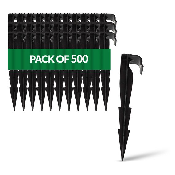 GARDENIX 500 Stück AquaPEG Gartenschlauch Anker Boden Erdspiess Befestigungsanker für Tropfschlauch Perlschlauch Steckgabel