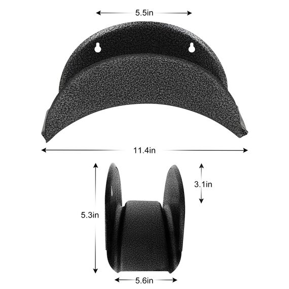 GARTOL Schlauchaufhänger aus Hartstahl, 2Stück Wandhalterung (Gartenschlauchhalter, Autoschlauch und Kordelaufhänger, Verstrebung, Gartenschlauchregal mit Schrauben und Dehnbolzen
