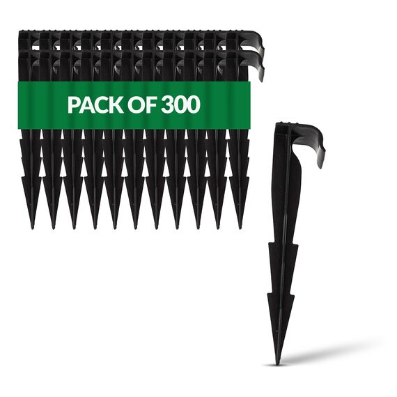 GARDENIX 300 Stück AquaPEG Gartenschlauch Anker Boden Erdspiess Befestigungsanker für Tropfschlauch Perlschlauch Steckgabel