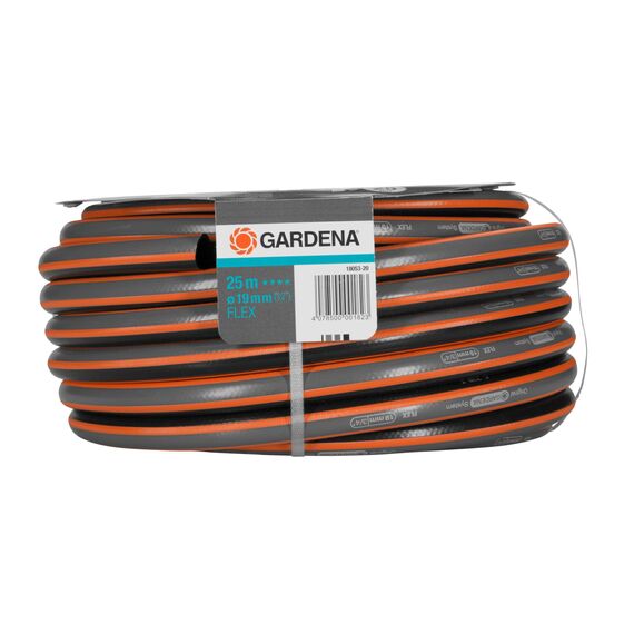 Gardena Comfort FLEX Schlauch 19 mm (3/4 Zoll), 25 m: Formstabiler, flexibler Gartenschlauch mit Power-Grip-Profil, aus hochwertigem Spiralgewebe, 25 bar Berstdruck, ohne Systemteile (18053-20)