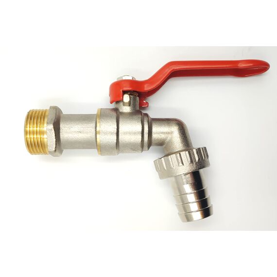 Schlauchmeister24 Auslaufhahn IBC 3/4" für IBC Tank 600/1000L Grobgewinde S60x6 matt verchromt Profiqualität