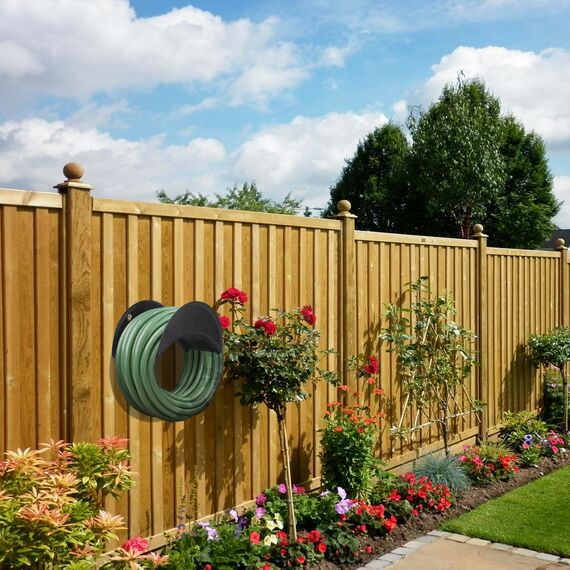 GARTOL Schlauchaufhänger aus Hartstahl, Wandhalterung, Gartenschlauchhalter, Autoschlauch und Kordelaufhänger, Verstrebung, Gartenschlauchregal mit Schrauben und Dehnbolzen