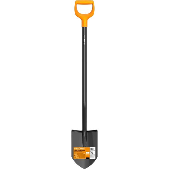 Fiskars Gärtnerspaten für harte, steinige Böden, Spitz, Länge 116,6 cm, Hochwertiges Stahl-Blatt/Kunststoff-Stiel, Schwarz/Orange, Solid, 11066716