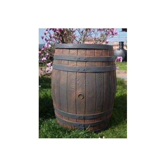REGENTONNE REGENFASS WASSERFASS REGENWASSERBEHÄLTER REGENWASSERFASS GARTENFASS Eichenfass (450L) Braun