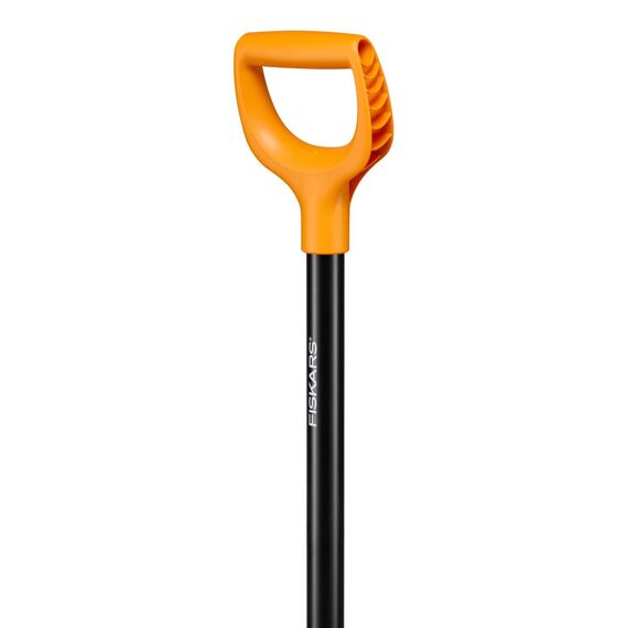 Fiskars Gärtnerspaten für weiche, steinarme Böden, Rund, Länge 116,6 cm, Hochwertiges Stahl-Blatt/Kunststoff-Stiel, Schwarz/Orange, Solid, 1066717