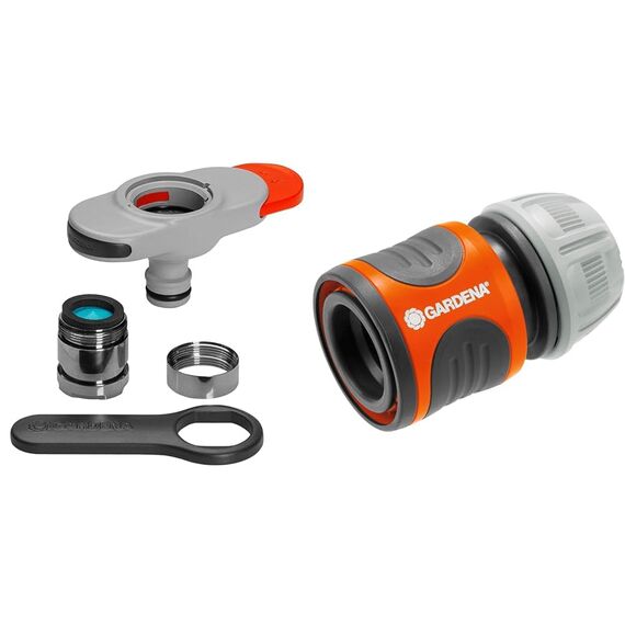 Gardena Hahnverbinder für Indoor-Wasserhähne: Anschluss für Indoor-Wasserhähne & Schlauchverbinder 13 mm (1/2 Zoll) und 15 mm (5/8 Zoll): Steckverbinder für den Schlauchanfang, Griffmulden
