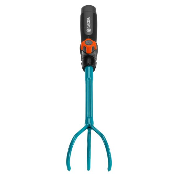Gardena combisystem-Kleingrubber: 3-Zinken-Gartenkralle zum Lockern und Lüften des Bodens, Arbeitsbreite 7 cm, ergonomischer Griff, Korrosionsschutz (8921-20)