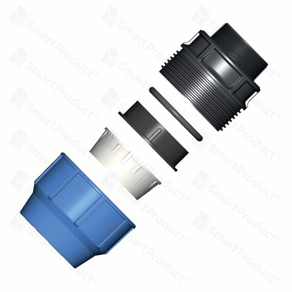 SmartProduct 25mm PE Rohr Verschraubung Winkel 90 Grad PN16 DVGW Trinkwasser zertifiziert – 25 mm Klemmverbinder für Innen- und Außeninstallationen – PP Kupplung für PE80 PE100 Rohren - 3er-Pack