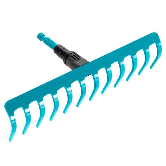 Gardena combisystem-Rechen: Praktische Harke mit 12 Zinken, ideales Gartenzubehör zum Rechen, Unkrautentfernen und zur Bodenbearbeitung, Arbeitsbreite 30 cm, passend zu Allen cs-Stielen (3177-20)