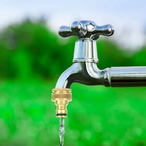 Jubaopen 5 Stück Messing Schlauchanschluss Hahnverbinder Anschluss Innengewinde Wasserhahn Adapter 1/2 und 3/4 Außengewinde Messing Gartenschlauch