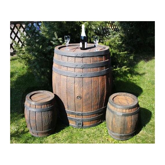 REGENTONNE REGENFASS WASSERFASS REGENWASSERBEHÄLTER REGENWASSERFASS GARTENFASS DESIGNREGENTONNE Eichenfass-Optik (240L)