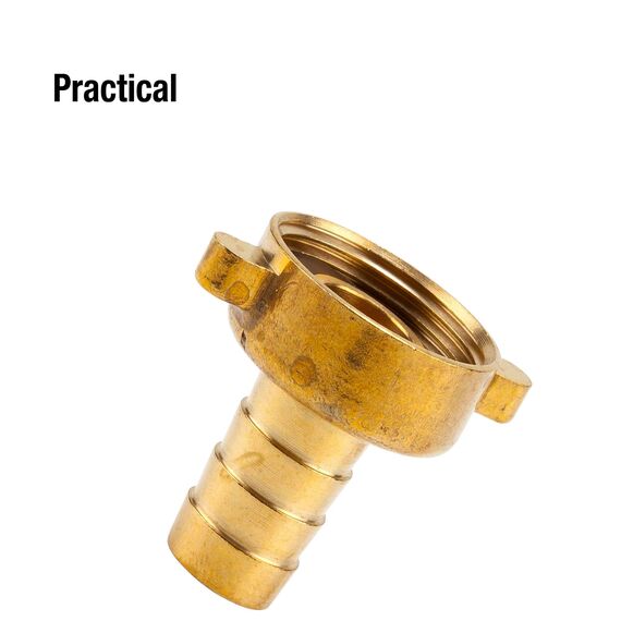 Gardena Messing-Schlauchverschraubung 2-teilig: Verschraubung aus hochwertigem Messing, 33,3 mm (G 1 Zoll)-Gewinde, für 19 mm (3/4 Zoll)-Schläuche (7141-20)