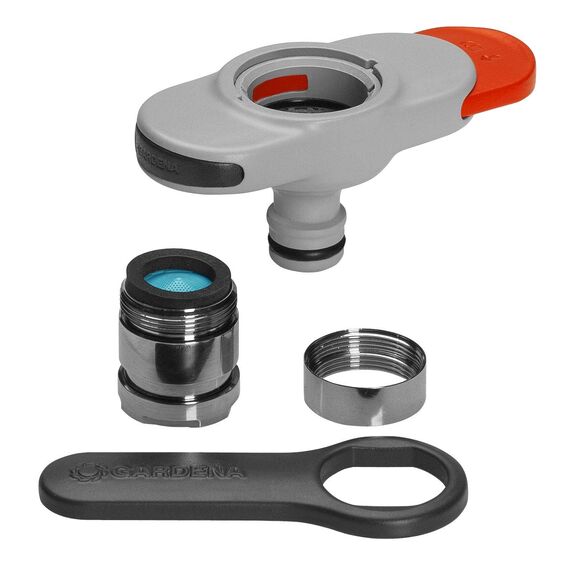 Gardena Hahnverbinder für Indoor-Wasserhähne: Anschluss für Indoor-Wasserhähne & Schlauchverbinder 13 mm (1/2 Zoll) und 15 mm (5/8 Zoll): Steckverbinder für den Schlauchanfang, Griffmulden