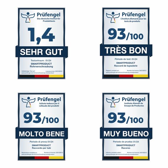 SmartProduct 25mm PE Rohr Verschraubung Winkel 90 Grad PN16 DVGW Trinkwasser zertifiziert – 25 mm Klemmverbinder für Innen- und Außeninstallationen – PP Kupplung für PE80 PE100 Rohren - 3er-Pack