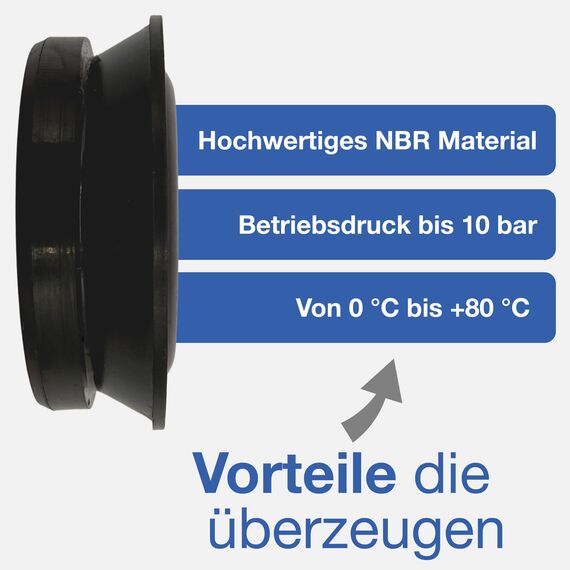 VARIOSAN Schnellkupplung Ersatzdichtung 12388, 10 Stück, universal, Gummi, schwarz, System Geka