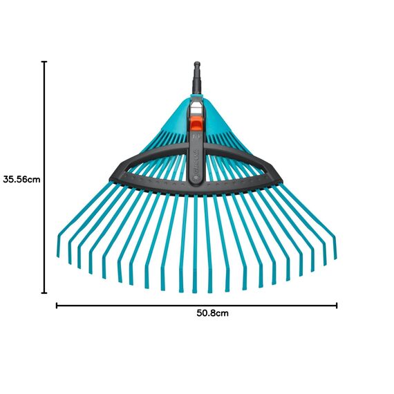 Gardena combisystem-Kunststoff-Verstellbesen: Laubbesen mit verstellbaren elastischen Kunststoffzinken, Arbeitsbreite 35 bis 52 cm, wackelfreies Arbeiten (3099-88)