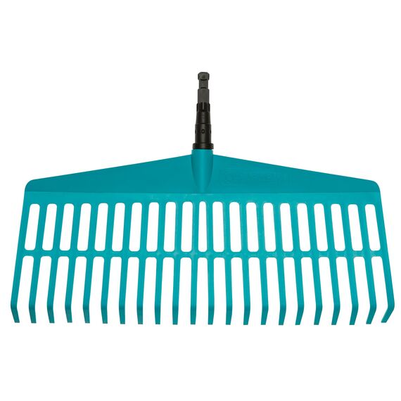 Gardena combisystem-Rechenbesen: Handlicher Zinkenbesen zum Zusammenfegen von Laub und Grasschnitt, mit robusten Kunststoffzinken, Arbeitsbreite 43 cm (3101-20)