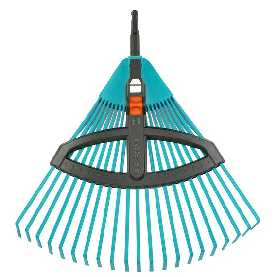 Gardena combisystem-Kunststoff-Verstellbesen: Laubbesen mit verstellbaren elastischen Kunststoffzinken, Arbeitsbreite 35 bis 52 cm, wackelfreies Arbeiten (3099-88)