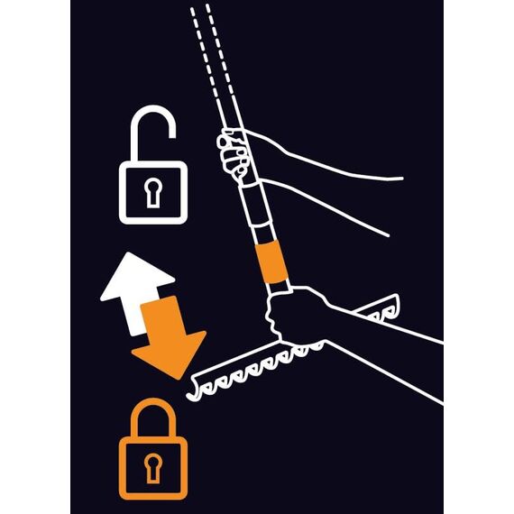 Fiskars Rechen mit 16 Zinken, Werkzeugkopf, Breite: 40 cm, Gehärtete Stahlzinken, Schwarz/Orange, QuikFit, 1000654