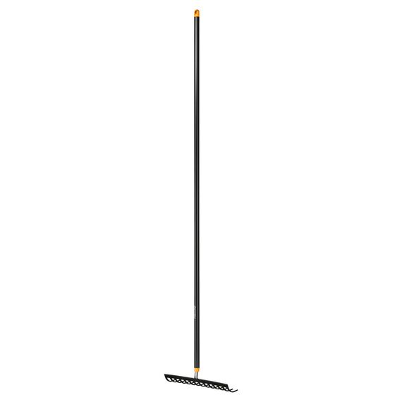Fiskars Rechen mit 14 Zinken, Breite: 36 cm, Gehärtete Karbonstahlzinken/Aluminiumstiel, Schwarz/Orange, Solid, 1016036