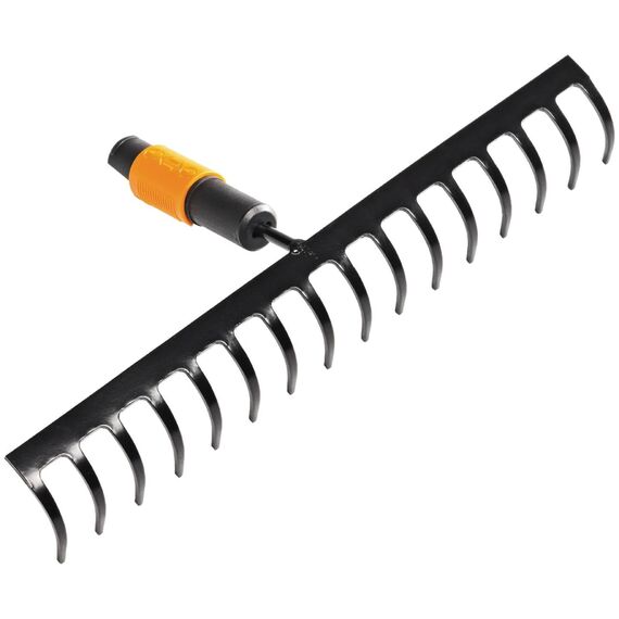 Fiskars Rechen mit 16 Zinken, Werkzeugkopf, Breite: 40 cm, Gehärtete Stahlzinken, Schwarz/Orange, QuikFit, 1000654