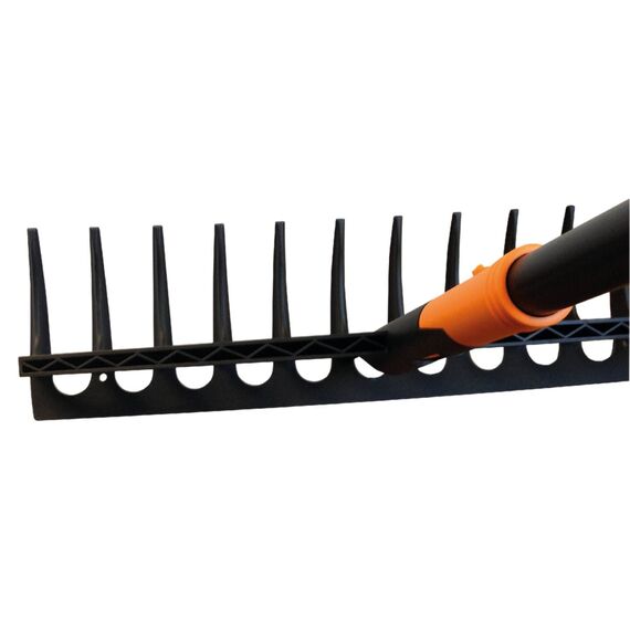 Fiskars Rechen-Kopf, 12 Zinken, Verbindbar mit Fiskars Solid Stiel, Breite: 41 cm, Kunststoff-Zinken, Schwarz, Solid, 1014917