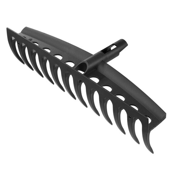Fiskars Rechen-Kopf, 12 Zinken, Verbindbar mit Fiskars Solid Stiel, Breite: 41 cm, Kunststoff-Zinken, Schwarz, Solid, 1014917