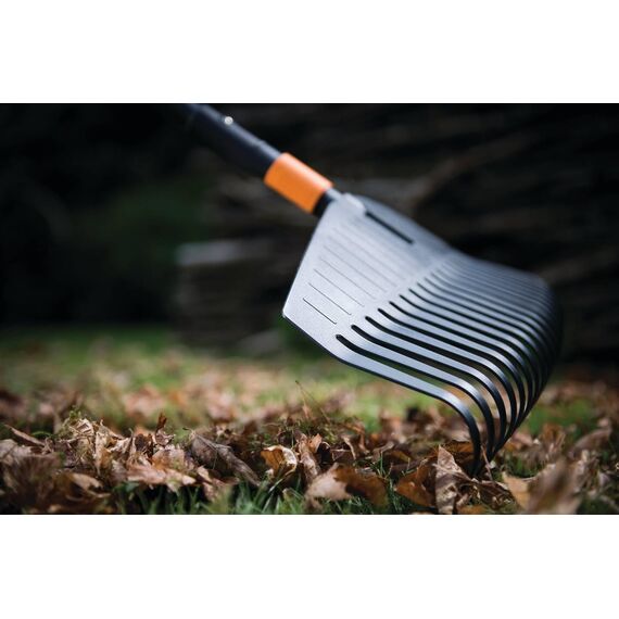 Fiskars Laubbesen, Werkzeugkopf, 25 Zinken, Breite: 50 cm, Kunststoff-Zinken, Schwarz/Orange, QuikFit, 1000642