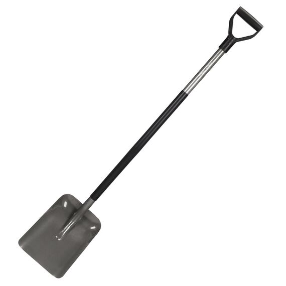 Fiskars Schaufel, Breite 23,5 cm, Länge: 132 cm, Stahl-Blatt und Stiel, Schwarz/Grau, Ergonomic, 1001579
