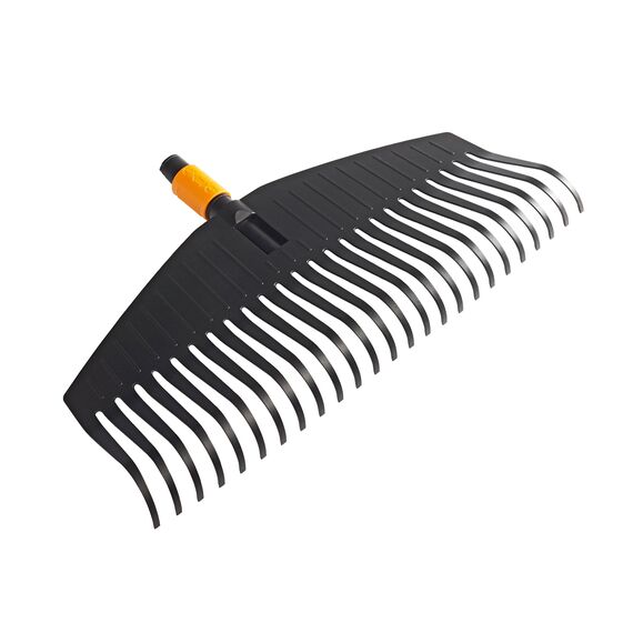 Fiskars Laubbesen, Werkzeugkopf, 25 Zinken, Breite: 50 cm, Kunststoff-Zinken, Schwarz/Orange, QuikFit, 1000642