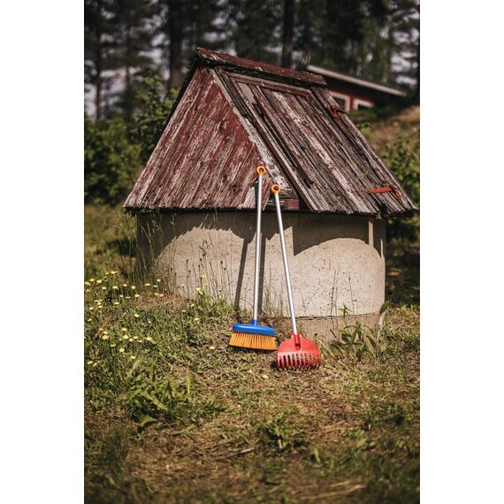 Fiskars Kinder-Laubbesen, Mit 11 Zinken, Länge: 86 cm, Kunststoff-Zinken/Aluminium-Stiel, Rot/Grau/Orange, MyFirst Fiskars, 1001419