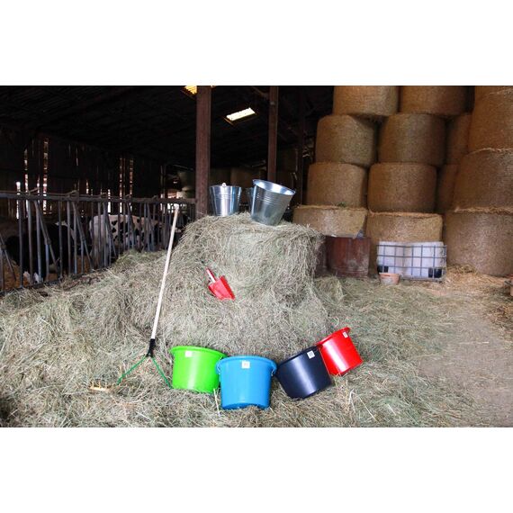 Kerbl Kunststoff-Rechen (aus Polypropylen, 16 Zinken, Stielhalter ø 27 mm, ohne Stiel, für Heu / Gras / Laub)