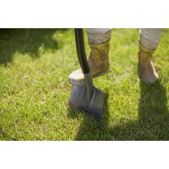 Fiskars Gärtnerspaten für harte, steinige Böden, Spitz, Länge: 125 cm, Hochwertiger Borstahl, Grau/Schwarz, Ergonomic, 1001568