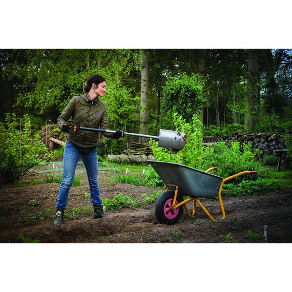 Fiskars Teleskop-Spaten für weiche, steinarme Böden, Rund, Länge 1,05 bis 1,25 m, Hochwertiger Borstahl, Schwarz/Silber, SmartFit, 1000620