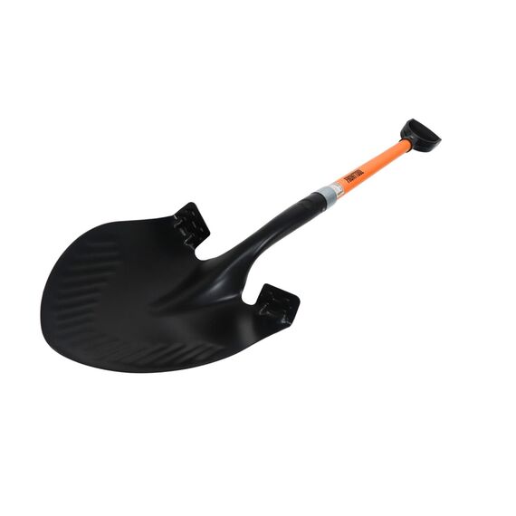 FRONTTOOL Spatenschaufel 2in1 Amerikanische Form, Gartenspaten, Profi Garten- & Bauwerkzeug aus Kohlenstoffstahl mit Fiberglasstiel (Fiberglasstiel mit D-Griff)