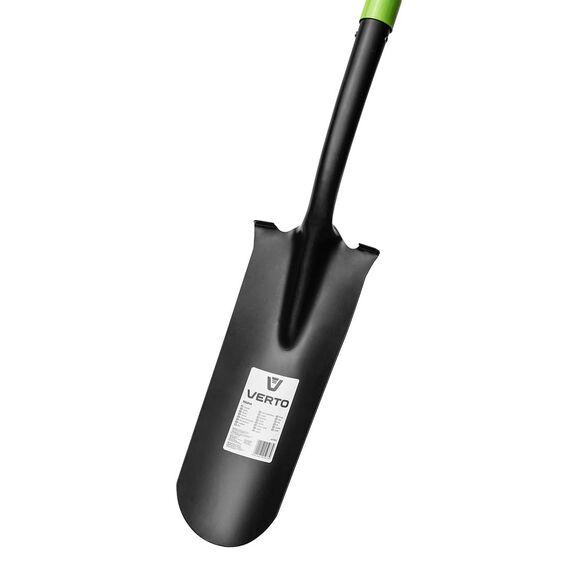 VERTO Profiwerkzeug für mehrere Einsatzbereiche im Garten und BAU - Spatenschaufel Schippe mit ergonomischem Holzstiel Gartenwerkzeuge Handwerkzeuge