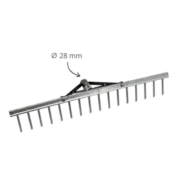 Rekord Aluminium Rechen leicht mit 16 Zinken Breite 62 cm - mit Stiel 150 cm, Rasenrechen, Gartenrechen, Laubrechen, Harke